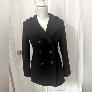 🖤BLACK PEACOAT WITH HOOD BY LONDON FOG, EUC!🖤